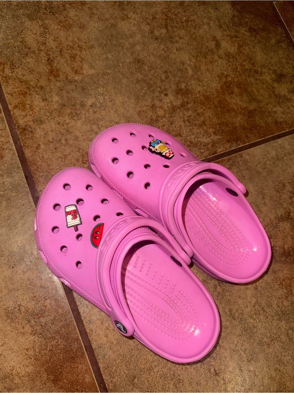 CROCS Kids Pink Slip-On Clog Sandals - Comfortable Lightweight Design - Picture 3 of 4
